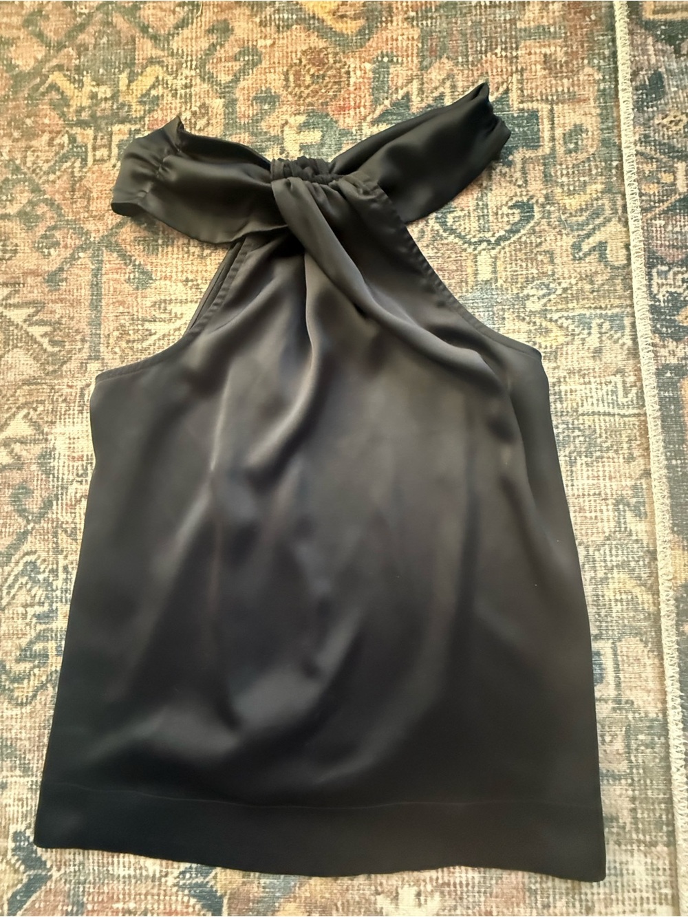Black Sleeveless Halter Style Top
